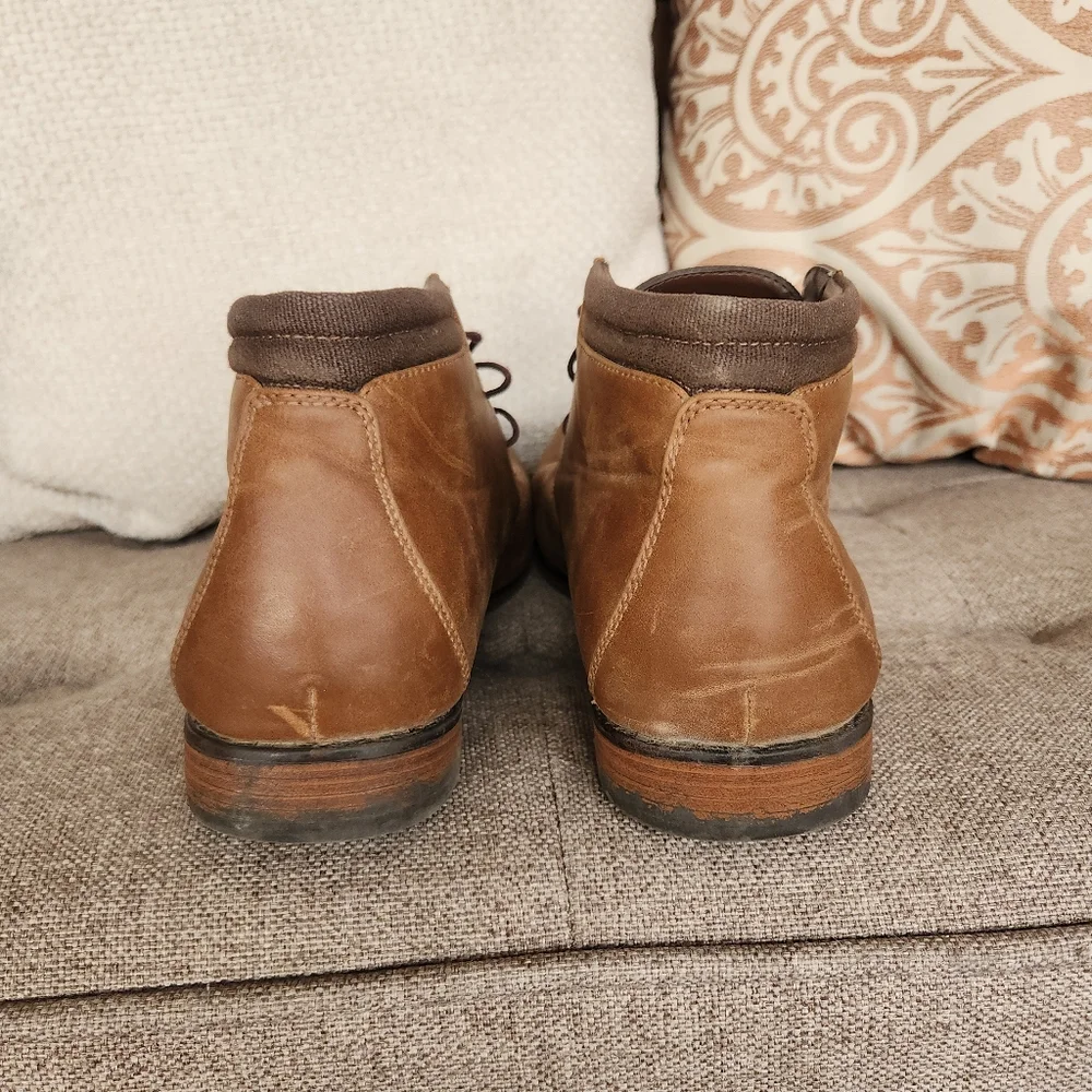 Parker And Sky Men's Tan Leather Chukka Dress Shoes 10